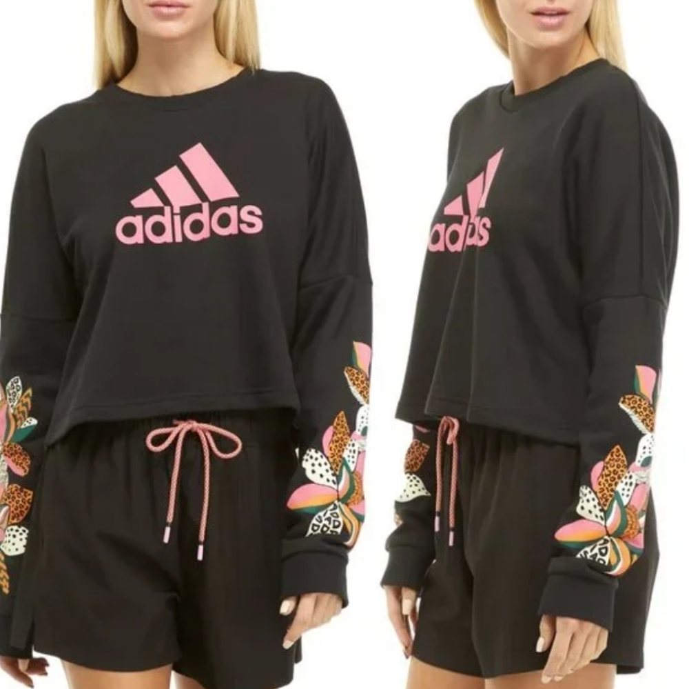 Adidas Farm Print Crop Sweater